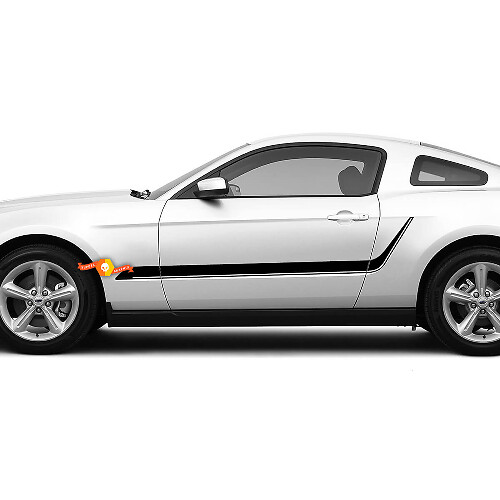 Vinilos de franjas decorativas laterales inferiores para puerta de Musclecar Mustang 2005-2024