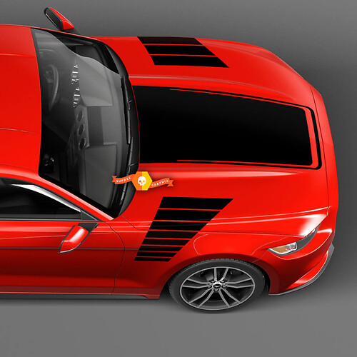 Franjas estroboscópicas laterales y capó para Ford Mustang
