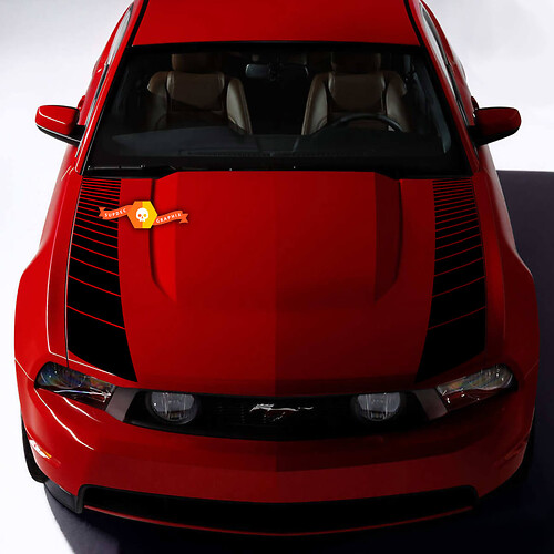 Ford Mustang Hood Bonnet Side Strobe Stripes Vinilo Calcomanía Pegatina
