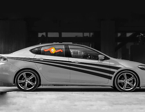 Kit de adhesivos de vinilo con triple raya lateral para Dodge Dart