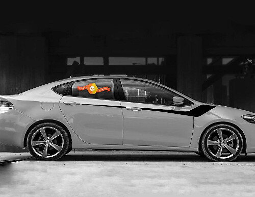 Pegatinas laterales de vinilo con rayas estilo hockey para Dodge Dart