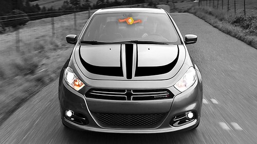 Calcomanías de stripe de acento de capucha para Dodge Dart
