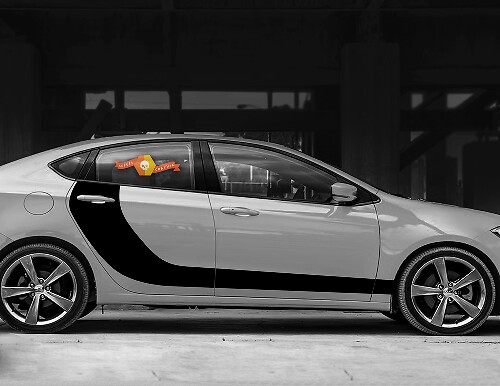 Dodge Dart 2013- 2020 Rayas de hockey laterales con acento en la puerta