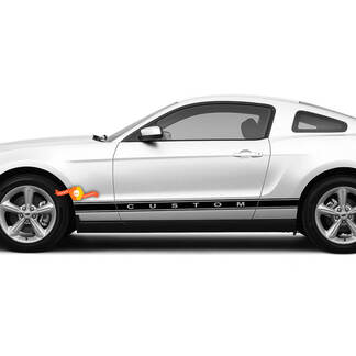 Ford Mustang Rocker Panel Texto personalizado para modelos de 2005 a 2024 años Calcomanías Pegatinas Rayas 2
