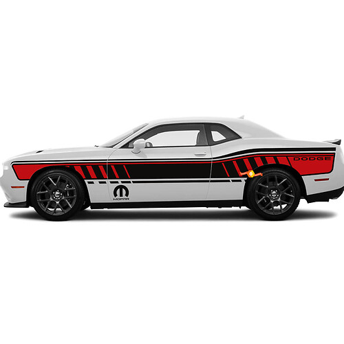Dodge Challenger SRT Mopar Palabras de puertas laterales completas calcomanías

