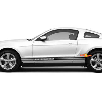 Ford Mustang Rocker Panel Texto personalizado para modelos de 2005 a 2024 años Calcomanías Pegatinas Rayas 1

