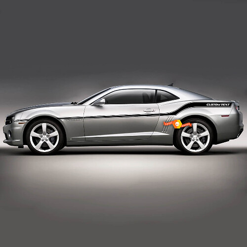 Rayas laterales completas con texto personalizado para Chevrolet Camaro Racing Sport
