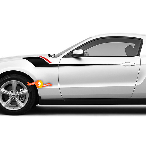 Pegatinas de rayas laterales de guardabarros con rayas rojas para Ford Mustang 2005 - 2024
