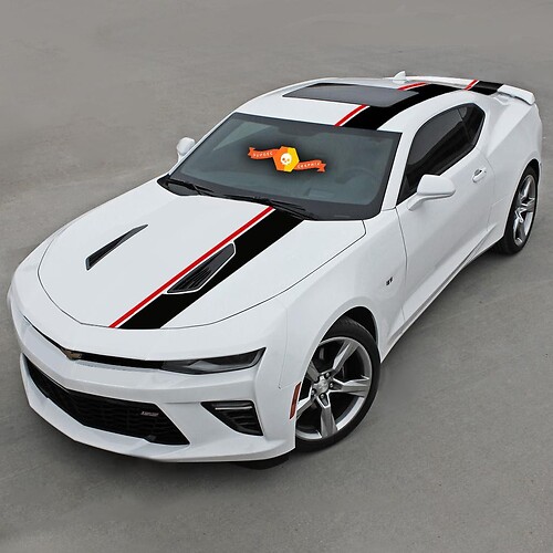 CHEVROLET CAMARO 2016-2018 TOP OFFSET RAYAS DE Vinilo COFRE, TECHO y TRASERO
