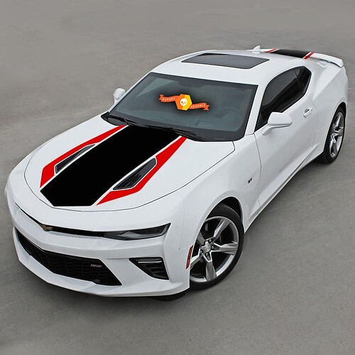 Chevrolet Camaro 2016-2024 (ss) Franjas de vinilo bicolor delanteras y traseras
