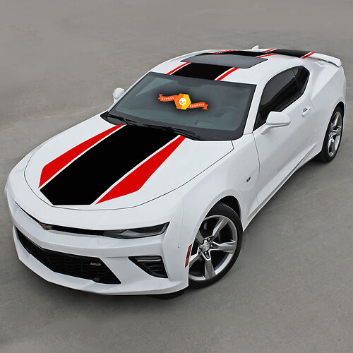 Kit completo de franjas gráficas, capó, techo y parte trasera aptos para Chevrolet Camaro

