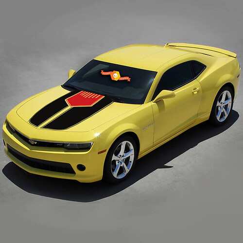 Chevrolet Camaro 2010-2015 Acento de campana de dos tonos 2 rayas de colores
