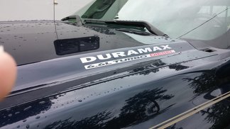 DURAMAX 6.6L Turbo Diesel Hood Calcomanías - Nuevo diseño de calcomanía de dos colores

