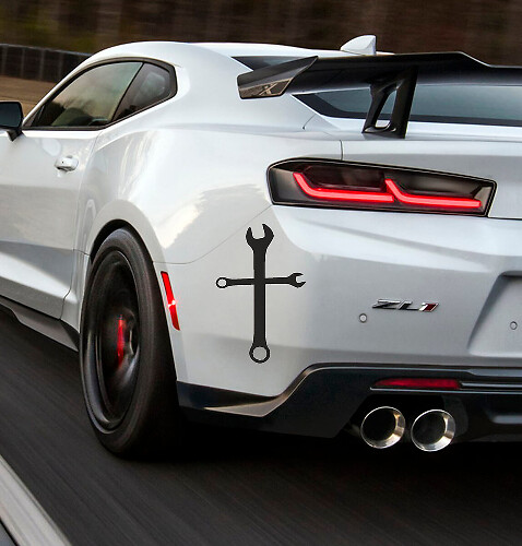 Juego de calcomanías de vinilo en cruz para llave para Chevrolet Camaro ZL1