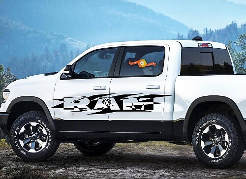 Kit de vinilo lateral con letras desgastadas Ram para Dodge Ram 1500-3500