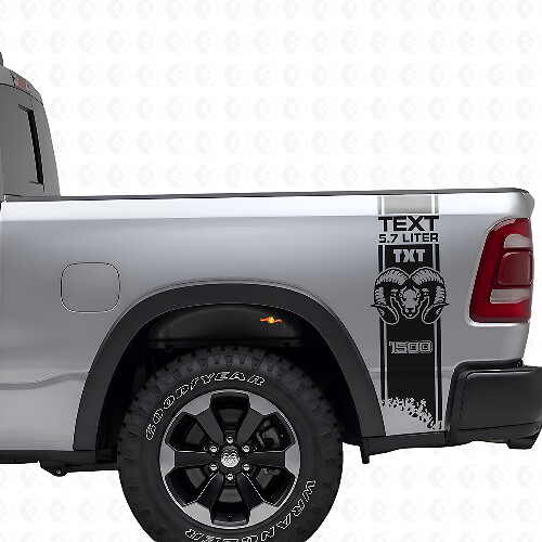 Kit de Calcomanías de Vinilo de Tiras Laterales Traseras Estilo HEMI Personalizadas para Dodge Ram 1500-3500