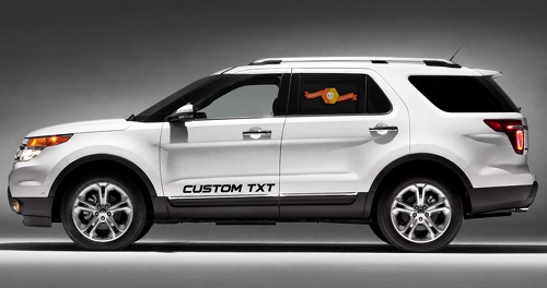 Juego de letras CUSTOM TXT Calcomanía de vinilo para paneles laterales Rocker para Ford Explorer 2010-2018