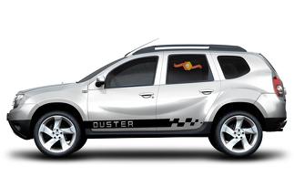 DUSTER Renault & Dacia 2x rayas laterales calcomanía para carrocería vinilo gráficos adhesivo logo
