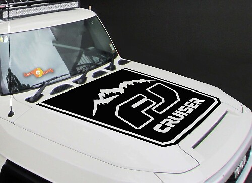 Vinilo adhesivo de capó con contorno de montaña para Toyota FJ Cruiser
