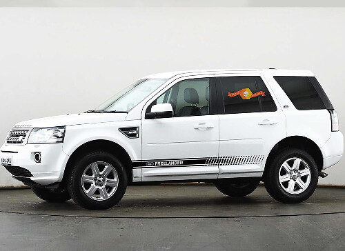 Kit de calcomanías laterales de vinilo con franjas estroboscópicas y logotipo para Land Rover Freelander