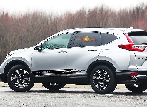 Calcomanía de vinilo lateral con franjas de competición y logotipo CR-V para Honda CR-V