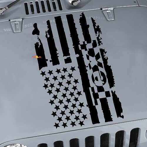 JEEP WRANGLER 1x Calcomanía de capó pegatinas de carreras bandera logo gráfico vinilo capó raya
 1