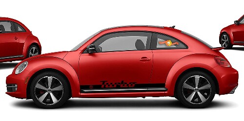 Calcomanías de vinilo con franjas laterales para turbo para Volkswagen Beetle