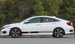 Honda 2x falda lateral vinilo cuerpo calcomanía pegatina logotipo gráficos acuerdo civic cr-v 2 colores
