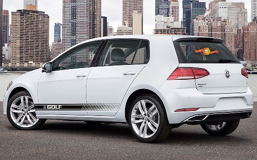 Kit de Vinilos de Franjas Laterales de Marca para Volkswagen Golf GTI