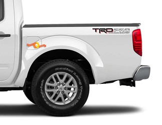 2x TRD PRO Toyota Racing Development Tacoma Tundra cama lateral vinilo calcomanía 2 colores
