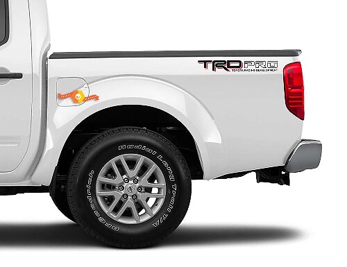 2x TRD PRO Toyota Racing Development Tacoma Tundra cama lateral vinilo calcomanía 2 colores
