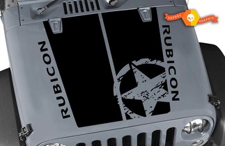 Kit para Jeep RUBICON Wrangler Hood Badge vinilo adhesivo gráficos 2007-2018
 1