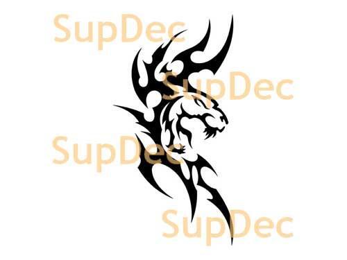 Pegatina de vinilo para pared de baño de tigre salvaje #6