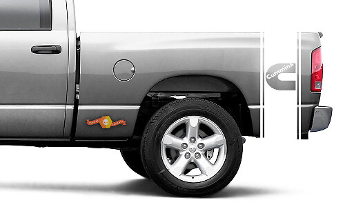 Kit de vinilos adhesivos de franjas laterales para cama Cummins Turbo Diesel para Dodge Ram