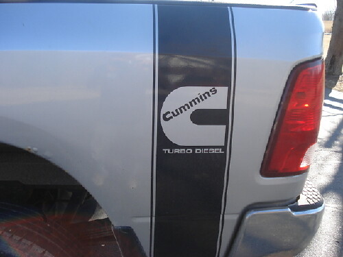 CALCOMANÍAS Camión CUMMINS TURBO DIESEL Cama 2 RAYAS Vinilo Adhesivo #1
