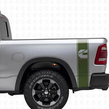 Kit de pegatinas de vinilo de franjas laterales traseras estilo C para camiones Dodge Turbo Diésel_3