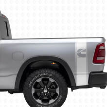 Kit de pegatinas de vinilo de franjas laterales traseras estilo C para camiones Dodge Turbo Diésel_5