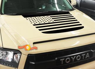 Toyota Tundra Truck 2014-2018 Blackout American Flag Vinilo Calcomanía para capó
