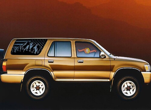 Calcomanía de vinilo para ventana trasera con bandera de EE. UU. estilo montaña para Toyota 4Runner 1990-1995