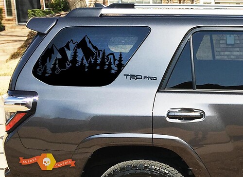 Calcomanías para parabrisas de árboles forestales de escena al aire libre 2010-2020 Toyota 4Runner TRD PRO windows
