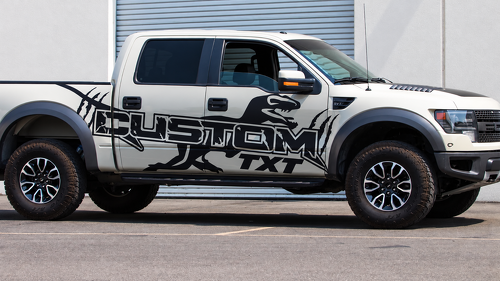 SVT CUSTOM TXT Dinosaur Paint Splash — Pegatina de vinilo (lateral) para Ford F-150 Raptor 2010-2014