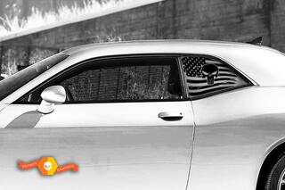 2 Dodge Challenger Window and Sunroof US bandera Scatpack Vinilo Parabrisas Calcomanía Pegatinas gráficas
