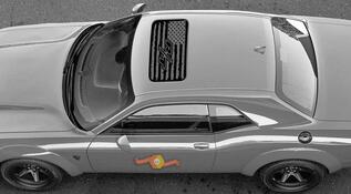 2 Dodge Challenger Window Sunroof R/T bandera Vinilo Parabrisas Calcomanía Pegatinas gráficas
