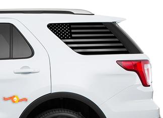 2011-2018 Ford Explorer Sport - Calcomanías de parabrisas con bandera de EE. UU. Para pegatinas de ventanas traseras
