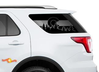 2011-2018 Ford Explorer - Calcomanías de parabrisas de la bandera del estado de Colorado para pegatinas de ventanas traseras
