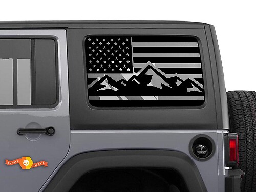 Pegatina de parabrisas con bandera de EE.UU. para Jeep Wrangler Rubicon Hardtop JKU JLU 2007-2019 o Tacoma 4Runner Tundra Charger Challenger
