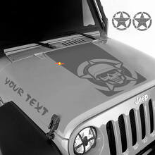 Calcomanía de vinilo para capó con calavera militar y letras personalizadas para Jeep Wrangler_2