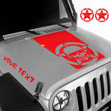 Calcomanía de vinilo para capó con calavera militar y letras personalizadas para Jeep Wrangler_3