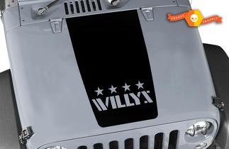 Jeep Willys wrangler vintage logo vinilo calcomanía capucha pegatina
