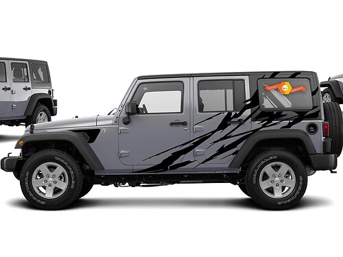 Calcomanía de vinilo lateral para salpicaduras de barro para Jeep Wrangler 2018-2019